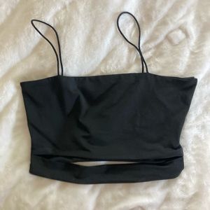 Black shein tank with front cutout